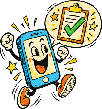 A quote rising out of a phone in a speech bubble